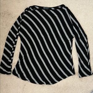 INC International Concepts Black and Gray Diagonal Striped shirt.